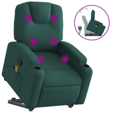 vidaXL sötétzöld szövet dönthető masszázs- és állófotel (3204386) masszázsfotel
