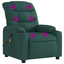 vidaXL sötétzöld szövet dönthető masszázsfotel (374162) masszázsfotel
