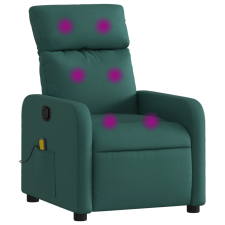 vidaXL sötétzöld szövet dönthető masszázsfotel (374180) masszázsfotel