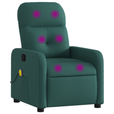 vidaXL sötétzöld szövet dönthető masszázsfotel (374212) masszázsfotel