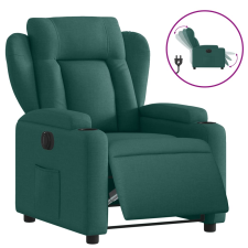 vidaXL sötétzöld szövet elektromos dönthető fotel (3204464) bútor