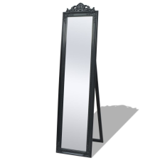 vidaXL Szabadon álló barokk stílusú tükör 160x40 cm fekete lakástextília