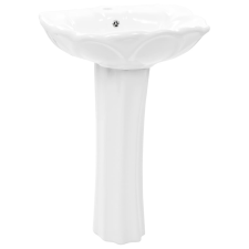 vidaXL szabadon álló fehér kerámia mosdókagyló lábbal 580x510x200 mm (143005) szaniter