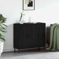 vidaXL Széf tárolóval ajtóval Fekete 90 x 34 x 80 cm Faanyag bútor