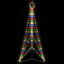 vidaXL színes fehér karácsonyfa fénykúp 363 LED-del 182 cm műfenyő