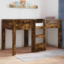 vidaXL Szükidő ágy tárolóval Füstölt tölgy 90 x 200 cm Faanyag ágy és ágykellék