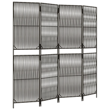 vidaXL szürke 4-paneles polyrattan térelválasztó (365378) bútor