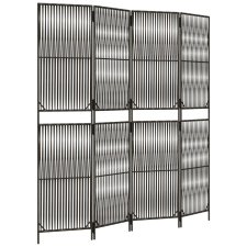vidaXL szürke 4-paneles polyrattan térelválasztó (365394) bútor