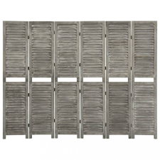 vidaXL szürke 6-paneles tömör faparaván 214 x 166 cm bútor