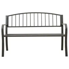 vidaXL Szürke acél kerti pad 120 cm kerti bútor