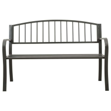 vidaXL Szürke acél kerti pad 120 cm kerti bútor