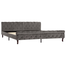 vidaXL szürke bársony ágykeret 200 x 200 cm (288563) ágy és ágykellék