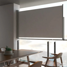 vidaXL Szürke behúzható oldalsó terasz napellenző 140 x 300 cm kerti bútor