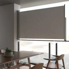 vidaXL szürke behúzható oldalsó terasz napellenző 140 x 300 cm kerti bútor