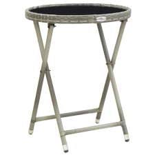 vidaXL szürke edzett üveg teázóasztal 60 cm kerti bútor