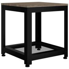 vidaXL Szürke és fekete mdf és vas kisasztal 40 x 40 x 45 cm bútor