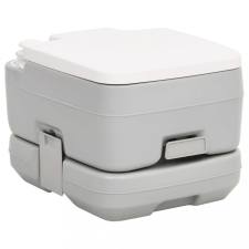 vidaXL szürke-fehér HDPE hordozható kemping WC 10+10 L kemping felszerelés