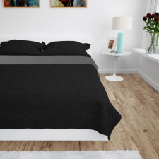 vidaXL Szürke/fekete kétoldalas steppelt ágytakaró 230 x 260 cm lakástextília