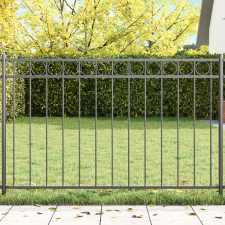 vidaXL Szürke Fém Kerítés Panel 1.7x0.8 m építőanyag