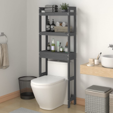 vidaXL szürke fenyőfa fürdőszoba állvány 63x26x171 cm fürdőszoba kiegészítő