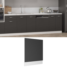 vidaXL szürke forgácslap mosogatógép-panel 59,5 x 3 x 67 cm beépíthető gépek kiegészítői