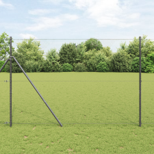 vidaXL Szürke Hatszögletű Kerítés 1.5x10 m Acél építőanyag