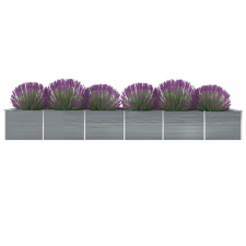 vidaXL Szürke horganyzott acél kerti magaságyás 600 x 80 x 45 cm kerti tárolás