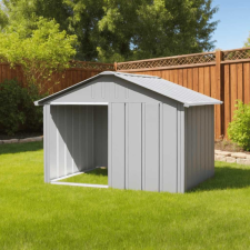 vidaXL szürke horganyzott acél kutyaház 116,5x103x81,5 cm szállítóbox, fekhely kutyáknak