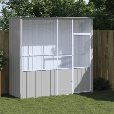 vidaXL szürke horganyzott acél madárketrec 215 x 78 x 200 cm madár kalitka