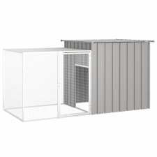 vidaXL szürke horganyzott acél nyúlketrec 200 x 91 x 100 cm ketrec, szállítóbox rágcsálóknak