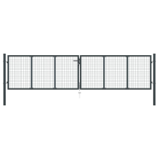 vidaXL szürke horganyzott acél rácsos kertkapu 400 x 125 cm kerti bútor