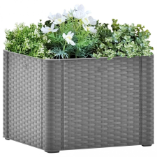 vidaXL szürke kerti magaságyás öntözőrendszerrel 43 x 43 x 33 cm kerti dekoráció