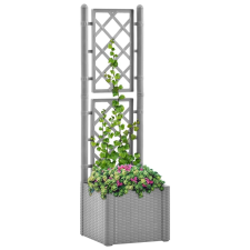 vidaXL szürke kerti magaságyás ráccsal és öntözőrendszerrel kerti dekoráció