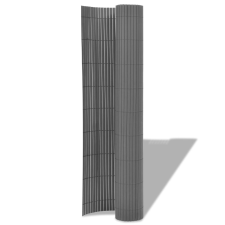 vidaXL szürke kétoldalas PVC kerti kerítés 150 x 500 cm (43641) kerti bútor