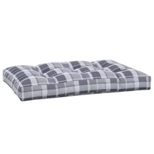 vidaXL szürke kockás szövet raklappárna 120 x 80 x 12 cm (360527) lakástextília