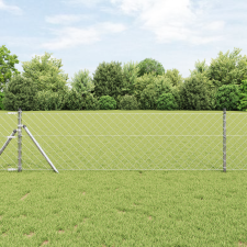 vidaXL Szürke láncos kerítés 2 db Galvanizált acél 25m x 0.8m Tartós építőanyag