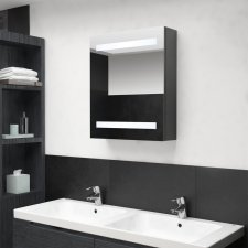 vidaXL szürke LED-es tükrös fürdőszobaszekrény 50 x 14 x 60 cm fürdőszoba bútor