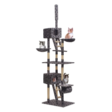 vidaXL szürke macskabútor szizál kaparófákkal 230-260 cm macskafelszerelés