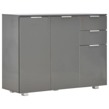 vidaXL szürke magasfényű tálalószekrény 107x35x80,5 cm (283720) bútor