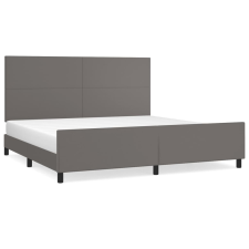 vidaXL szürke műbőr ágykeret fejtámlával 200 x 200 cm (3125473) ágy és ágykellék