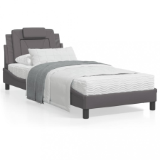 vidaXL Szürke műbőr ágykeret fejtámlával 90x190 cm ágy és ágykellék