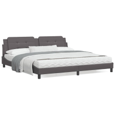 vidaXL szürke műbőr ágykeret LED-világítással 200 x 200 cm ágy és ágykellék