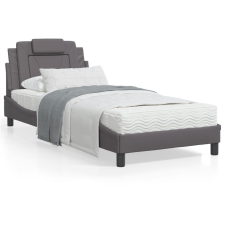 vidaXL szürke műbőr ágykeret LED-világítással 90 x 200 cm ágy és ágykellék