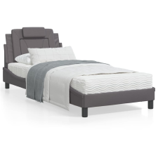 vidaXL szürke műbőr ágykeret LED-világítással 90x190 cm ágy és ágykellék