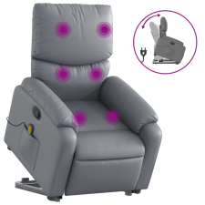 vidaXL szürke műbőr dönthető masszázs- és állófotel (3204896) masszázsfotel