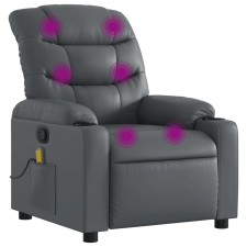 vidaXL szürke műbőr dönthető masszázsfotel (374143) masszázsfotel