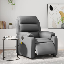 vidaXL szürke műbőr elektromos dönthető masszázsfotel masszázsfotel