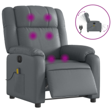 vidaXL szürke műbőr elektromos dönthető masszázsfotel (3205146) masszázsfotel