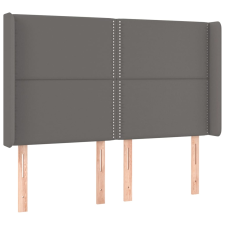 vidaXL szürke műbőr fejtámla szárnyakkal 147x16x118/128 cm (3119534) ágy és ágykellék