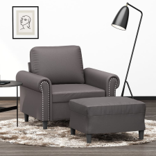 vidaXL szürke műbőr kanapéfotel lábtartóval 60 cm bútor